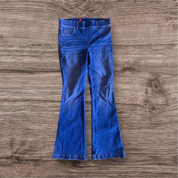 SPANX Flare Jeans Midnight Shade M Regular pull on blue jeans - Picture 4 of 15